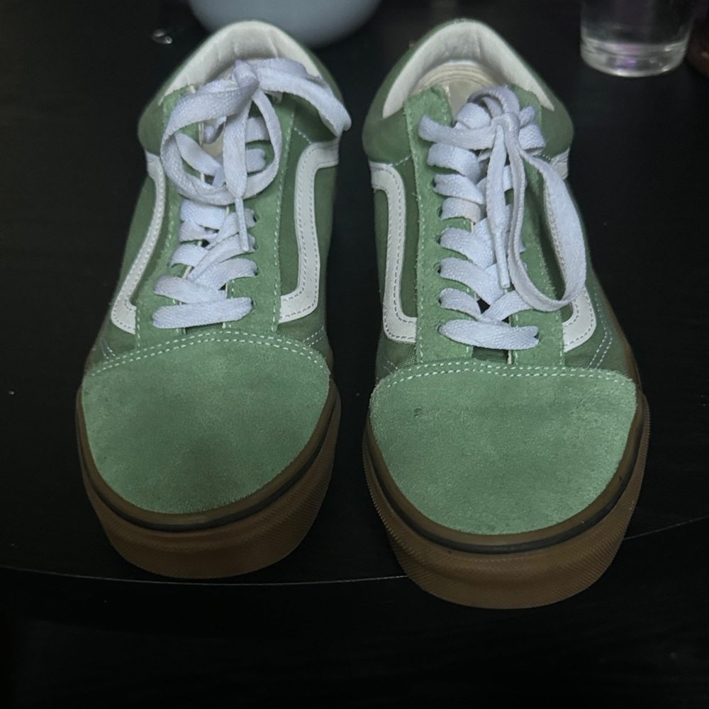 Vans Green and White Athletic Shoes